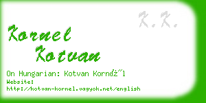 kornel kotvan business card